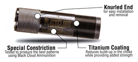 CARLSONS CHOKE TUBE BLACK - CLOUD 12GA L-RANGE REM CHOKE