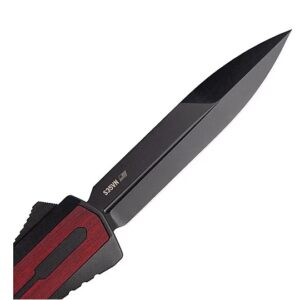 ZASTAVA A7 ZASTAVA SERBIAN RED WOOD HANDLE BLACK ACCENTS BLACK S35VN SPEAR POINT BLADE FINE EDGE