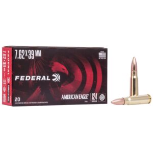 Federal American Eagle Rifle Ammunition 7.62x39 124 gr FMJ 2350 fps 20/ct