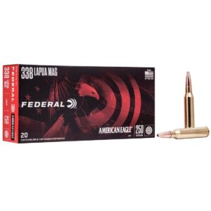 Federal American Eagle Rifle Ammunition .338 Lapua Mag 250 gr SP  20/box