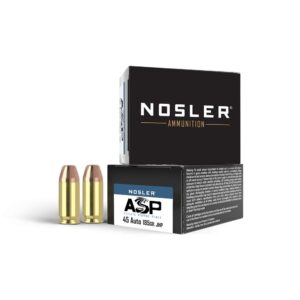Nosler ASP Handgun Ammunition .45 ACP 185 gr JHP 980 fps 20/ct