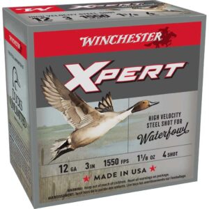 Winchester Xpert High-Velocity Steel Shotshells 12 ga 3" 1-1/8 oz 1550 fps #4 25/ct