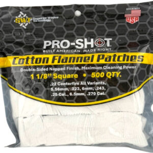 PRO SHOT CLEANING PATCH COTTON - FLANNEL .22-.270 1 1/8" 500CT