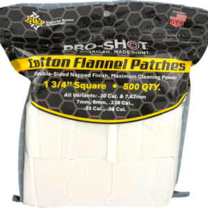 PRO SHOT CLEANING PATCH COTTON - FLANNEL .30-.38 1 3/4" 500CT