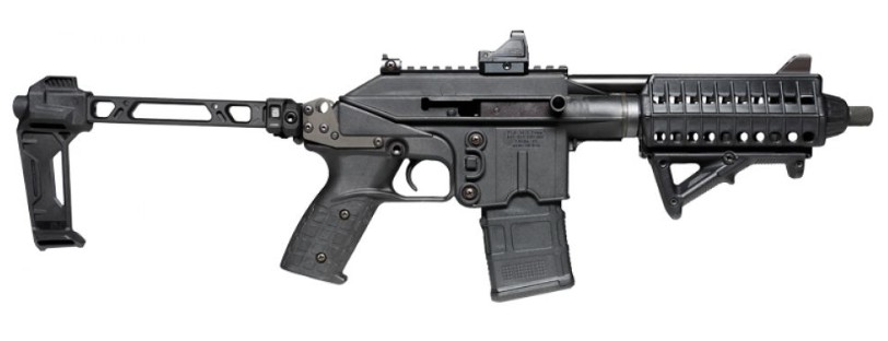 KELTEC PLR16 5.56 9.2IN BARREL DEFENDER BLACK KELTEC COMPACT FOREND VIRIDIAN RFX11 STRIKE INDUSTRIES PISTOL STABILIZER BRACE KELTEC PLR16 STOCK/BRACE ADAPTER MAGPUL ANGLED GRIP 5.56MM/.223REM PLR16BLKD