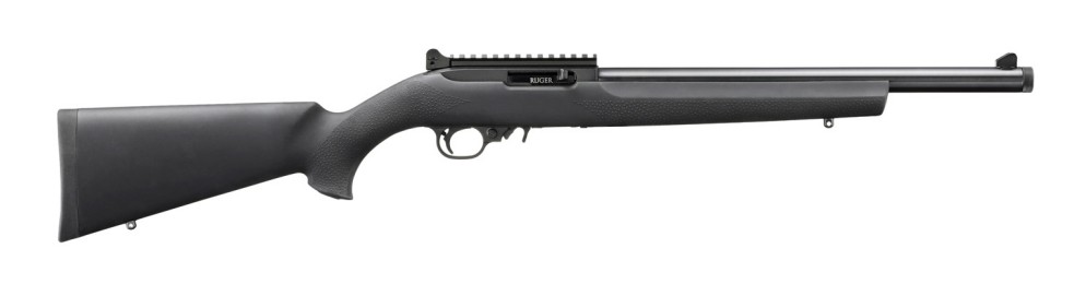 RUGER 10/22 22LR 16.12IN TB BARREL 10RD BLACK/ HOGUE OM STK PROTECTED BLADE FS GR ADJ REAR SIGHT 32024