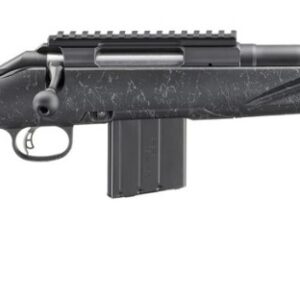 RUGER AMERICAN RIFLE GENERATION II PATROL 6MM ARC 16.1IN BARREL 10RD GRAPHITE BLACK CERAKOTE BLACK SPLATTER G2 STOCK AR STYLE MAG NONE-PICATINNY BASE 56904