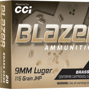 CCI BLAZER BRASS 9MM - 115GR JHP 20RD 25BX/CS