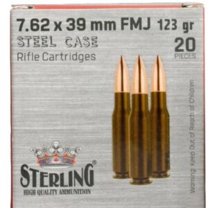 STERLING STEEL CASE 7.62X39 - 123GR FMJ 20RD BOX 50BX/CS