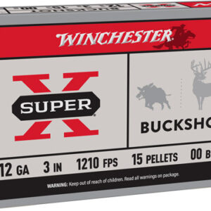 WINCHESTER SUPER-X 12GA 3" - 00 BUCK 15 PELLETS 5RD 50BX/CS
