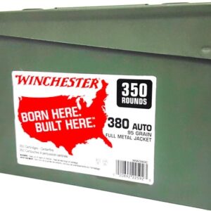 WINCHESTER 380ACP 95GR FMJ-RN - CASE OF (2) 300RD CANS