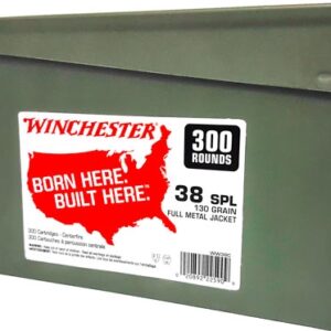 WINCHESTER 38 SPECIAL 130GR - FMJ-RN CASE OF (2) 300RD CANS