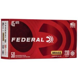 Federal Champion Training Handgun Ammunition .45 ACP 230 gr FMJ 830 fps 50/ct