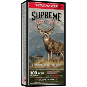Winchester Supreme Long Range Rifle Ammunition .300 WSM 195gr PT 2900 fps 20/ct
