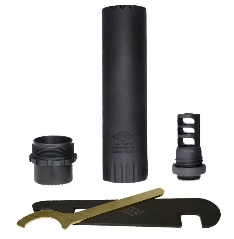 YHM TURBO T3 5.56MM SUPPRESSOR with MUZZLE BRAKE YHM-2175-MB-28