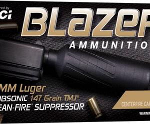 CCI BLAZER BRASS 9MM 147GR FMJ - SUBSONIC 50RD 20BX/CS