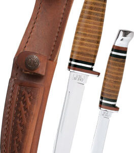 CASE KNIVES LEATHER HUNTER TWO - KNIFE SET & LEATHER SHEATH