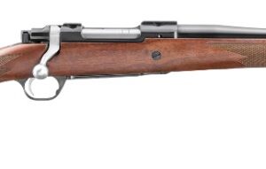 RUGER M77 HAWKEYE HUNTER 358 WIN 16.6IN BARREL 4RD SATIN BLUED  AMERICAN WALNUT STOCK MAUSER TYPE EXTRACTOR LC6 TRIGGER THREADED BARREL 67103