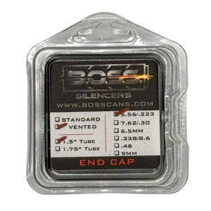 BOSS 5.56MM END CAP FOR 1.5IN BOSS SILENCER MODELS  ONLY STAINLESS  END CAP VENTED BLACK EC-150-556-SS-VE-BLK
