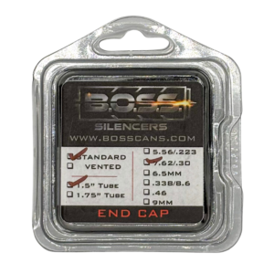 BOSS 30 CAL END CAP FOR 1.5IN BOSS SILENCER MODELS ONLY  STAINLESS  END CAP STANDARD BLACK EC-150-762-SS-SE-BLK