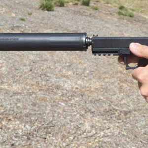 BOSS COMMANDER 9  - 1/2X28  9MM FULL LENGTH HIGH FLOW SILENCER TITANIUM CORE TUNED FOR SUBSONIC LOADS CM-1580-9MM-TI-12-SE-BLK