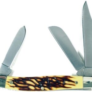 RUKO FOLDER 3.5" SIMULATED - DEER HORN HANDLE CLAMSHELL