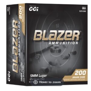 CCI  9MM LUGER 124GR FMJ BLAZER BRASS 200
