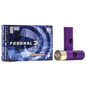 Federal Power-Shok Buckshot Shotshells 16 ga 2 3/4" 12 plts #1B 1225 fps 5/ct