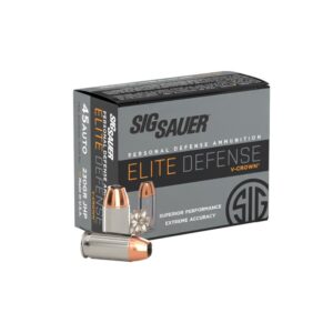 Sig Elite V-Crown Handgun Ammunition .45 ACP 230 gr JHP 830 fps 20/ct