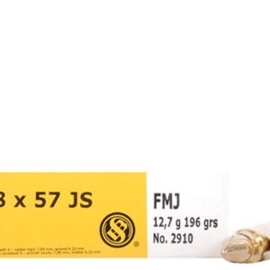 Sellier & Bellot Rifle Ammunition 8x57JS 196 gr FMJ 2540 fps 20/ct