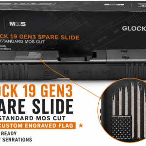 GLOCK  SLIDE ONLY SILVER DISTRESSED FLAG G19 (GEN3/MOS/FS) 79008 DTFLAG CAMFOUR EXCLUSIVE