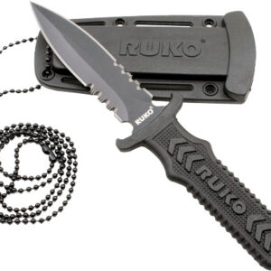 RUKO FIXED 3" NECK/BOOT KNIFE - NYLON HANDLE CLAMSHELL