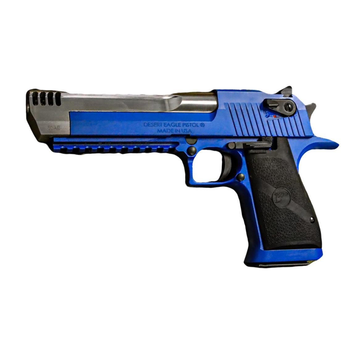 Magnum Research NRA Blue Desert Eagle Mark XIX Handgun .50 AE 7rd 6" Barrel Hogue Grip Black Accents