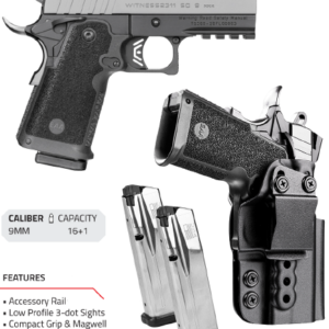 EAA  WITNESS 2311 9MM 3.4IN BARREL 16RD GRAY/BLACK INCLUDES TWO MAGS IWB CROSSBREED HOLSTER 395264